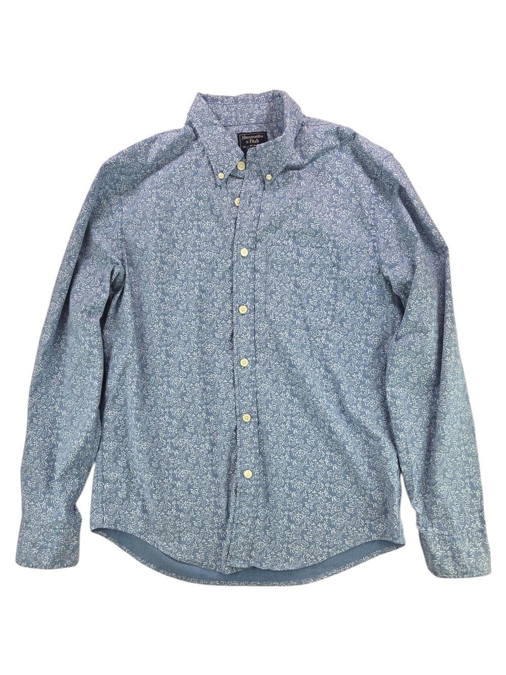 Abercrombie & Fitch | Blue & White Longsleeve Floral Button Down Shirt | Size L